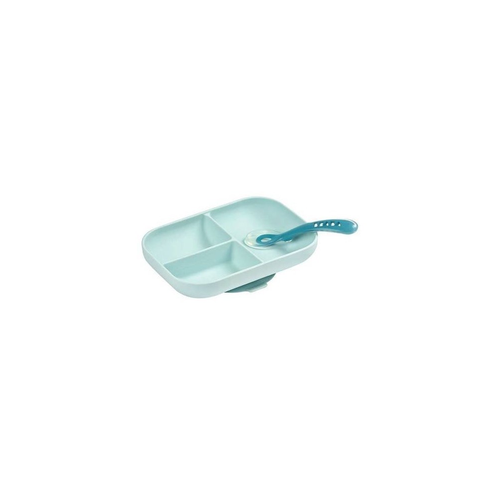 Present in the shop Beaba silicone plate + spoon Blue