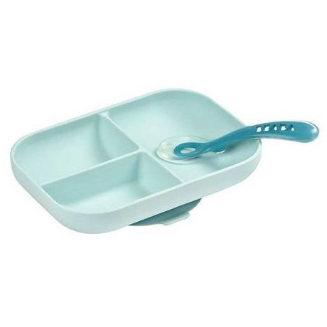 Present in the shop Beaba silicone plate + spoon Blue